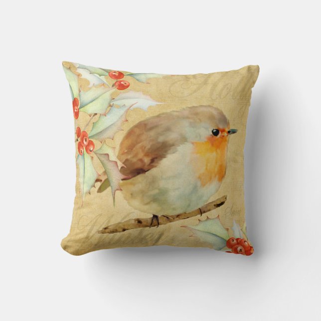 Coussin Robin et Holly (Recto)