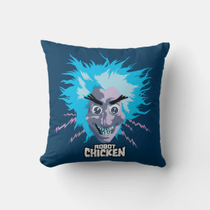 Coussin Robot Chicken Scientist Head Graphic