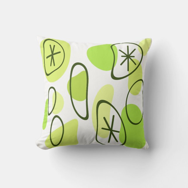 Coussin Roches d'art Abstrait rétro Chartreuse (Recto)