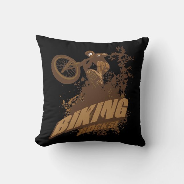Coussin Roches faisantes du vélo ! (Recto)