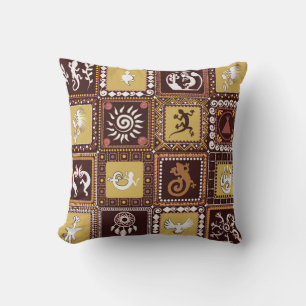Coussin Rock Art Imitation : Motif Vintage.