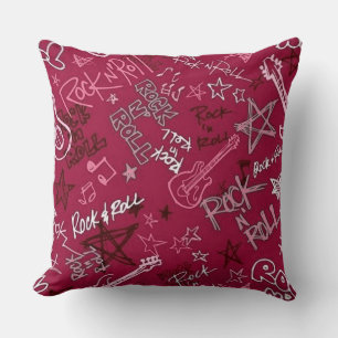 Coussin Rock & Roll Rock Star Pillow Red