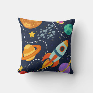 Coussin Rocket Ship Les Planètes spatiales Explorent L'Ave