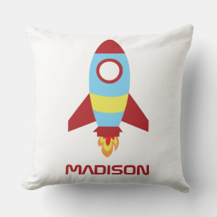 Coussin Rocket Spacship Lancer un nom personnalisé