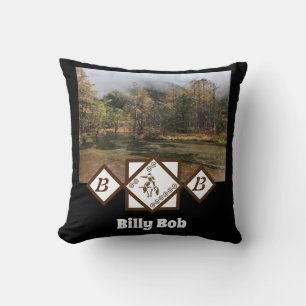 Coussin Rodeo Bull Rider et Longhorn Monogramme Photo