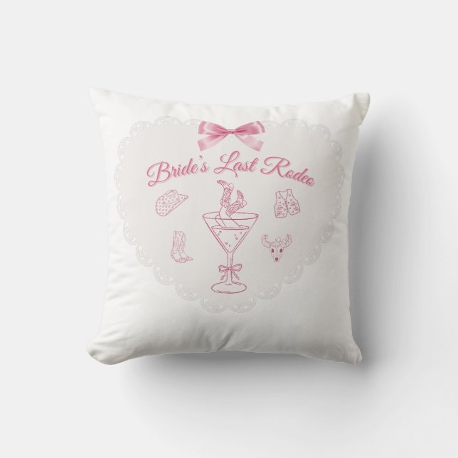 Coussin "Rodéo Dernier" Bride Tribe Western Bachelorette (Recto)