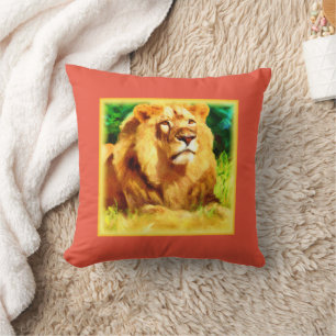 Coussin Roi Lion Dans La Forêt. Commandez dès maintenant 