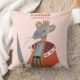Coussin Roi Souris Casse-Noisette rose