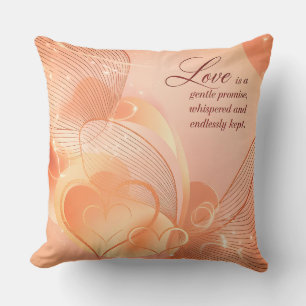 Coussin Romance Artistique au Cœur Doré Élégant