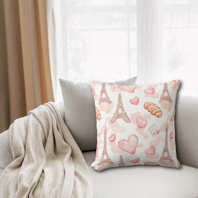 Coussin Romance Parisien Saint-Valentin (Créateur téléchargé)