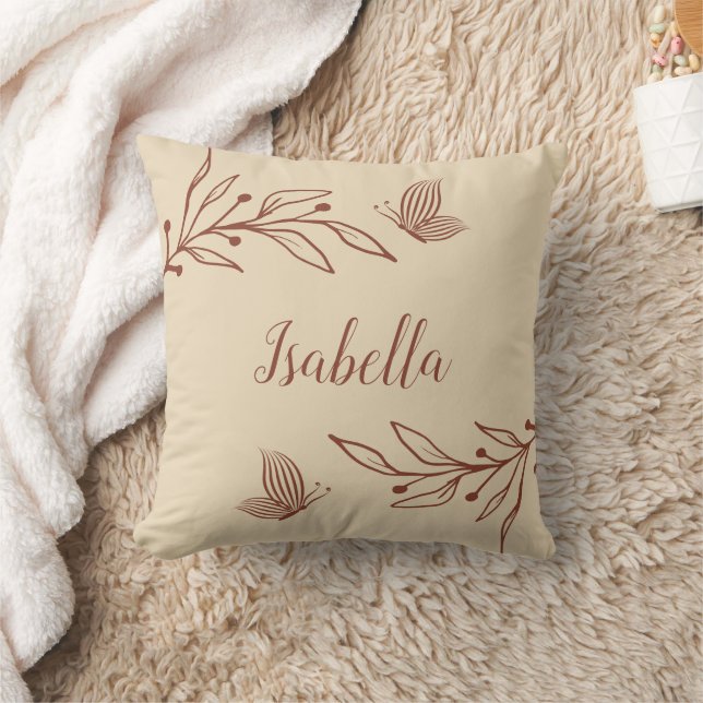 Coussin Romantic elegant terracotta floral (Couverture)
