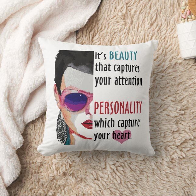 Coussin Romantic Female Beauté Dire Carte de voeux succès (Couverture)
