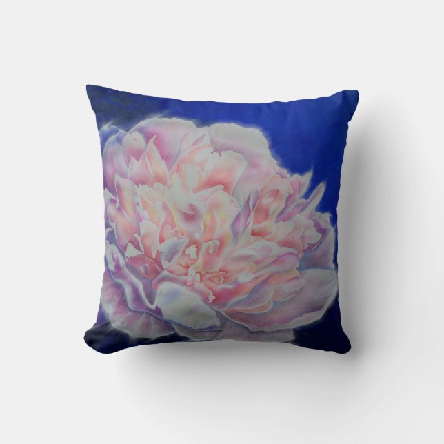 Coussin Romantique élégante couleur rose blanc pastel (Recto)