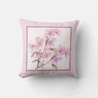 Coussin - romantique fleurie, fleur, fleur de ceri