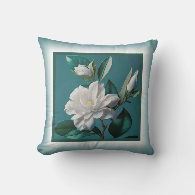 Coussin - romantique floral, fleur de magnolia (Recto)