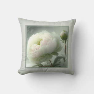 Coussin - romantique florale, fleur de pivoine, pa