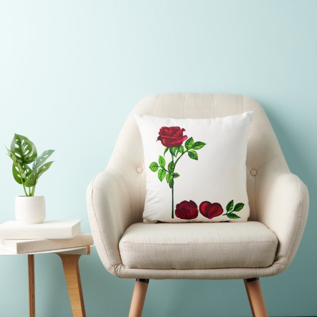 Coussin Romantique L O V E - Carré Rose Jeu d'oreiller (Chaise)