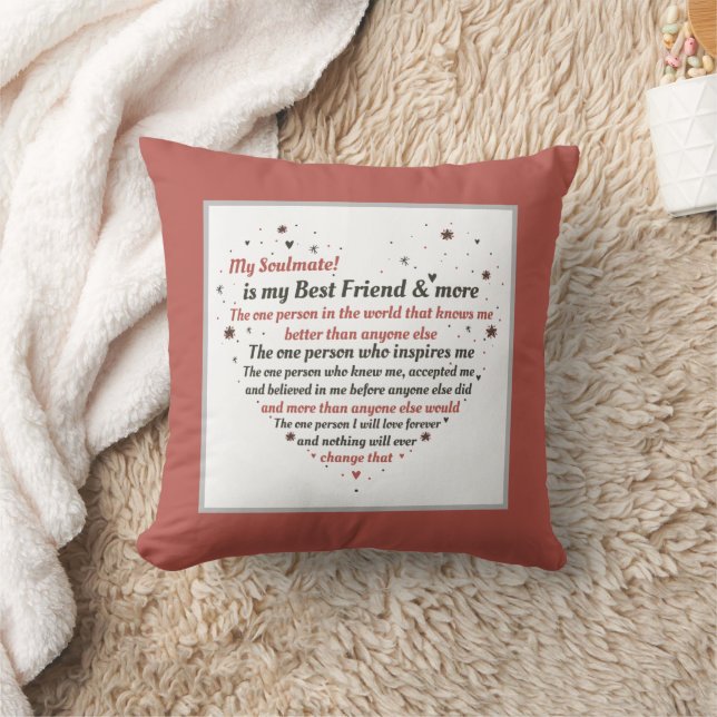 Coussin romantique poème d'amour Anniversaire mot art (Couverture)