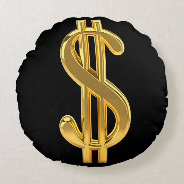 Coussin rond à diaphragme noir et or (Devant)