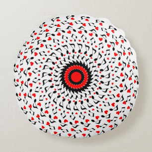 Coussin rond à motifs ornementaux