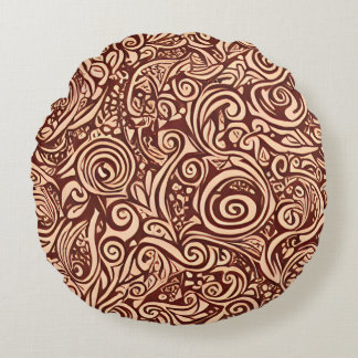 Coussin rond à spirale de cacao