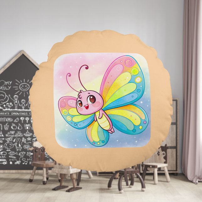 Coussin rond arc-en-ciel (Créateur téléchargé)