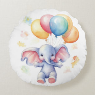Coussin Rond Bébé Éléphant Mignon : Confort et Dou