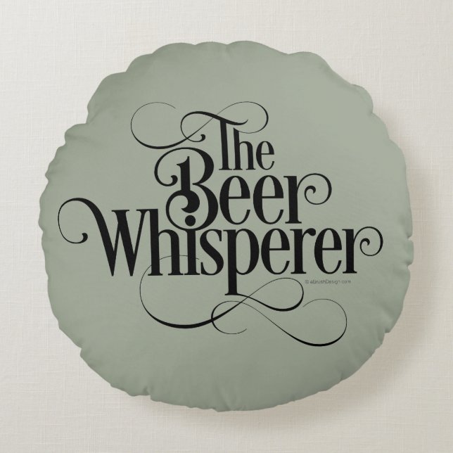 Coussin rond Beer Whisperer (Devant)