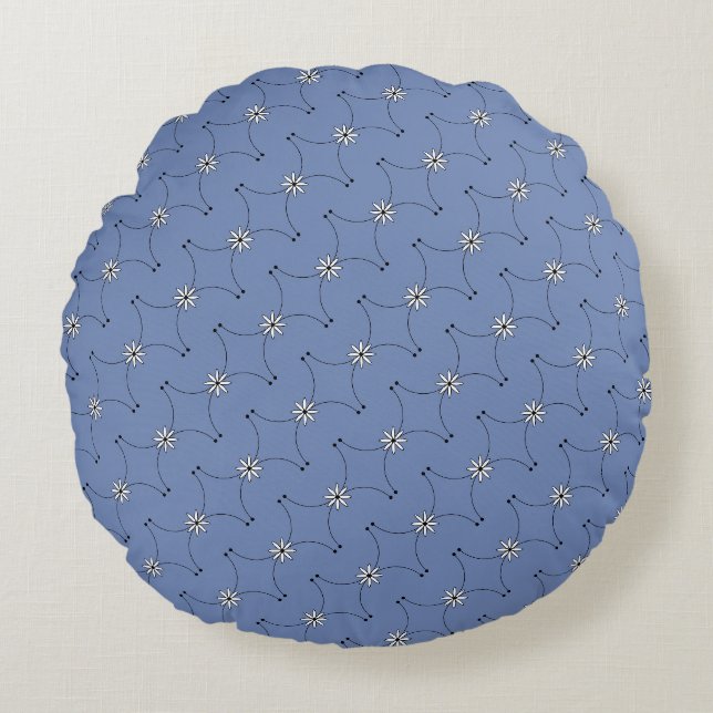 Coussin rond blanc minuscule bleu de Dasies de (Devant)