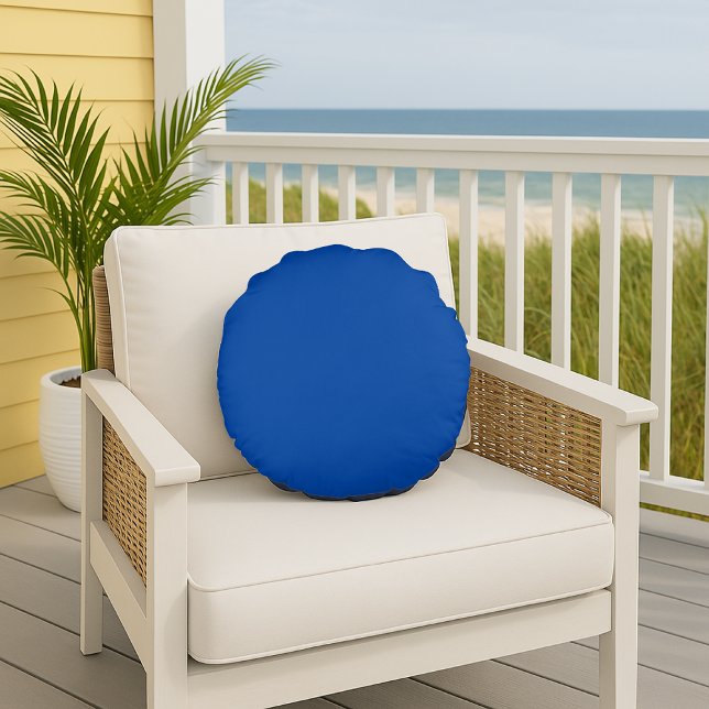 Coussin rond bleu Cobalt (Créateur téléchargé)
