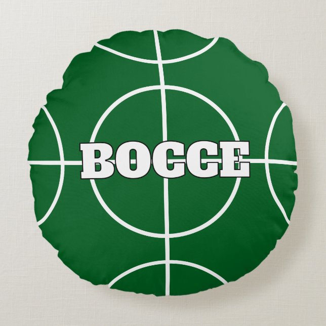 Coussin rond Bocce italien vert et rouge (Devant)