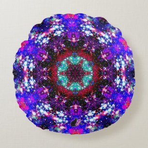 Coussin rond brillant Stellar Kaleid