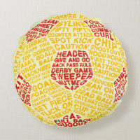 Coussin rond Calligramme de la typographie du ball