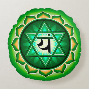 Coussin rond Chakra Anahata Yoga