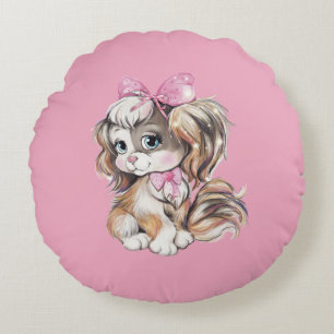 Coussin Rond Chiot