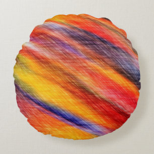 Coussin rond couleur de coucher de soleil Abstrait