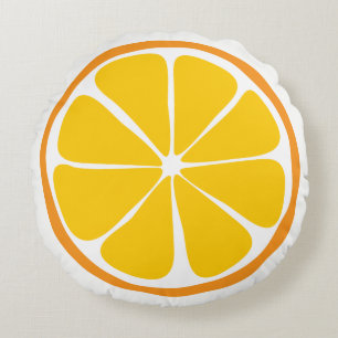 Coussin rond d'agrumes d'été