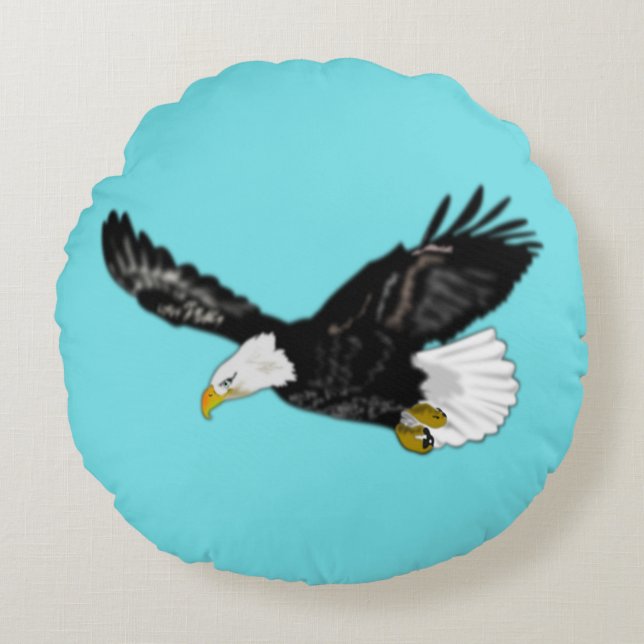 Coussin rond d'aigle volant (Devant)