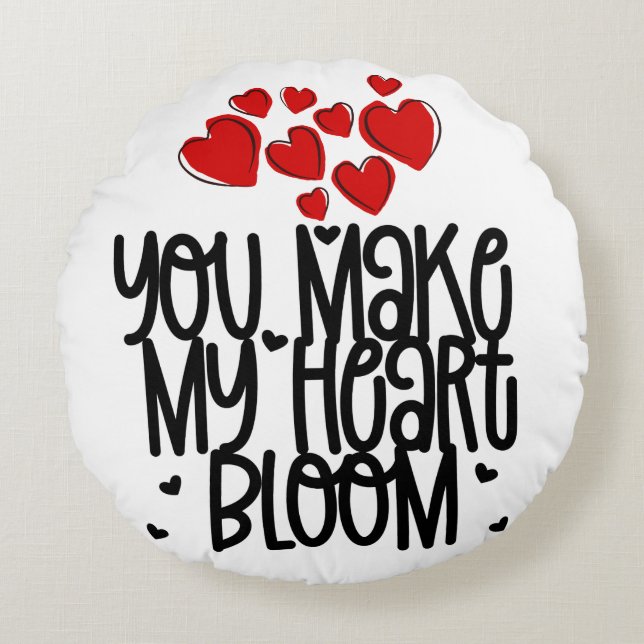 Coussin rond d'amour personnalisé (Devant)