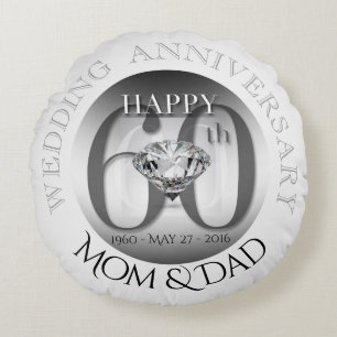 Coussin rond d'anniversaire de mariage de diamant