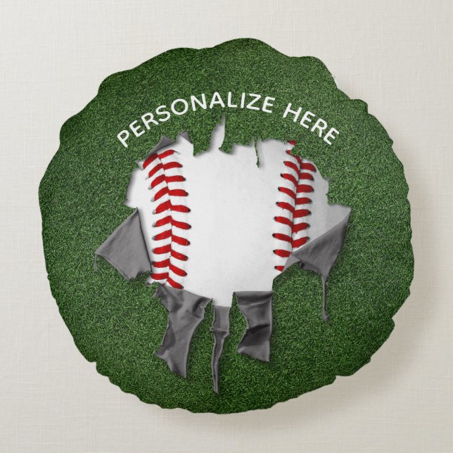 Coussin rond de baseball déchu (Dos)
