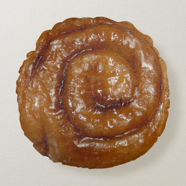 Coussin rond de cannelle fraîchement vitrée (Devant)
