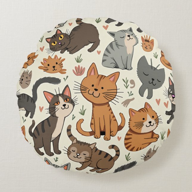 Coussin rond de chat (Devant)