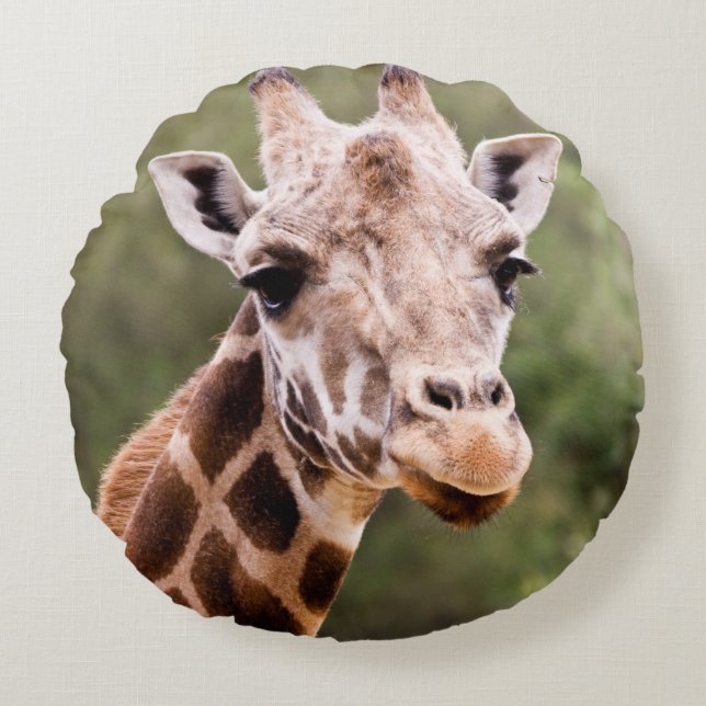 Coussin rond de girafe (Devant)