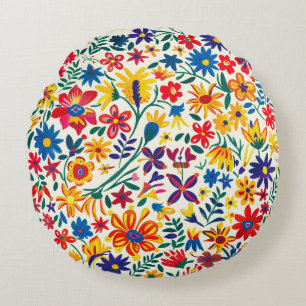 Coussin rond de grace florale intemporel