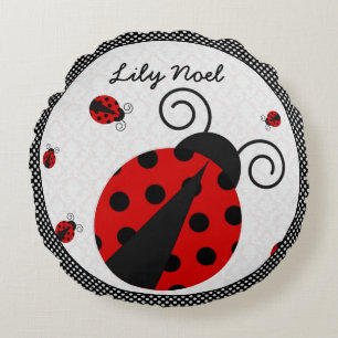 Coussin rond de Little Lady Ladybug