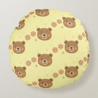 Coussin rond de l'ours étincelant