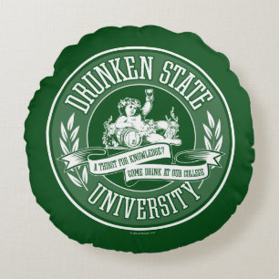 Coussin rond de l'Université d'État ivre