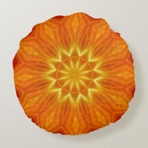 Coussin rond de mandala d'étoile de tempête de S