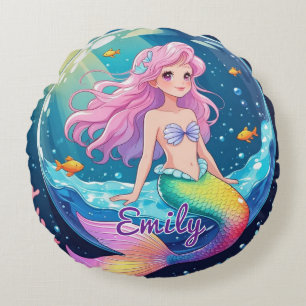 Coussin rond de sirène modifiable - Belle bulle ma
